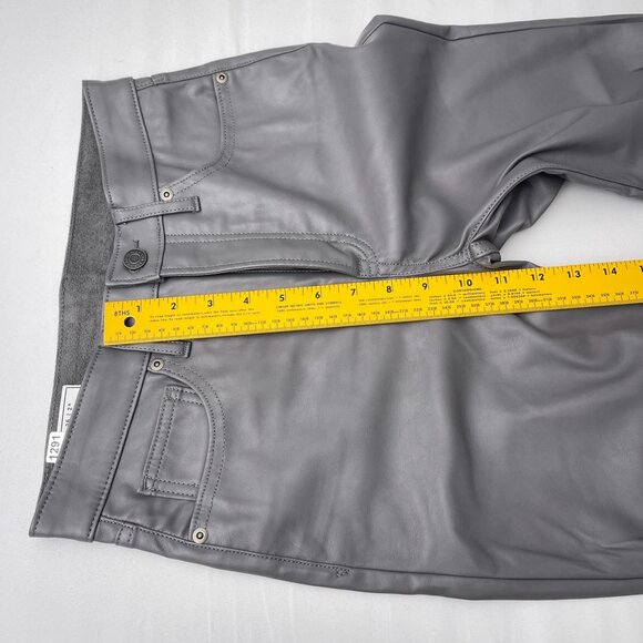 Gap Vintage Slim High Rise Faux Leather Ankle Pants Gray Women's‎ 26/12R - Picture 8 of 11